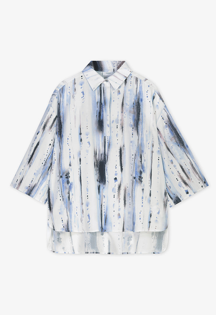 Choice High-Low Printed Shirt Multi Color