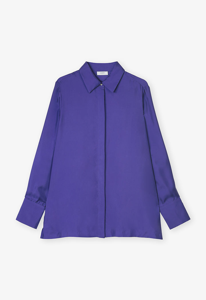 Choice Single Toned Long Sleeve Shirt Purple