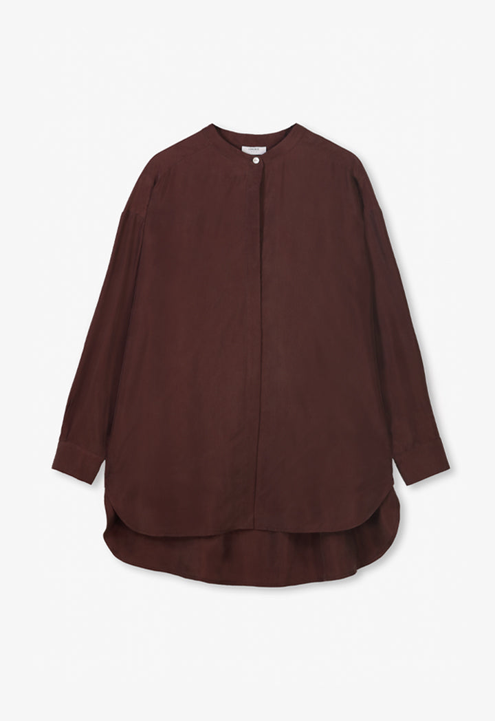 Choice Solid Long Sleeve Shirt Brown