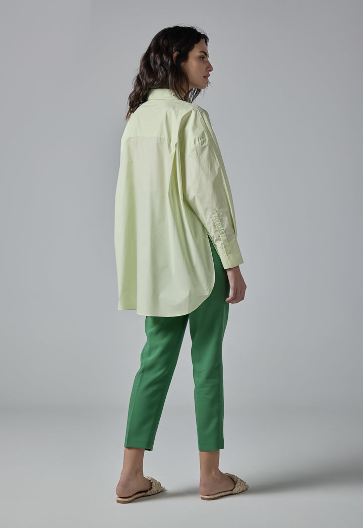 Choice Printed Motif Long Sleeve Shirt Light Green