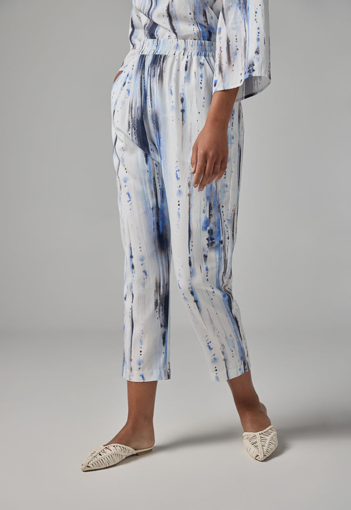 Choice Wide Leg Printed Trousers Multi Color