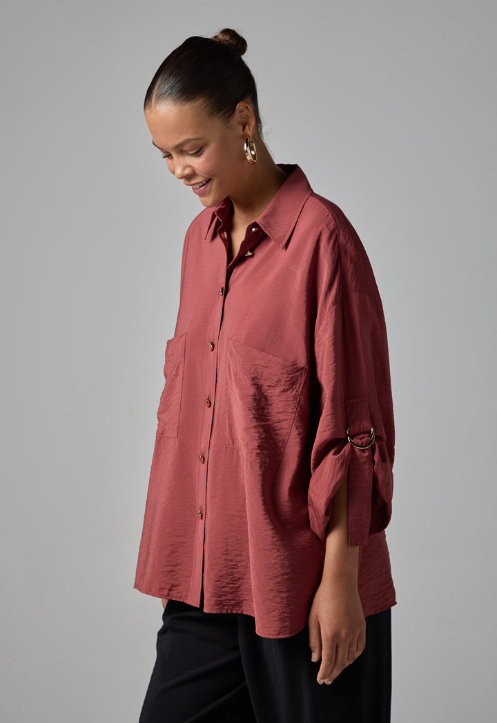 Choice Solid Relaxed Fit Shirt Brick