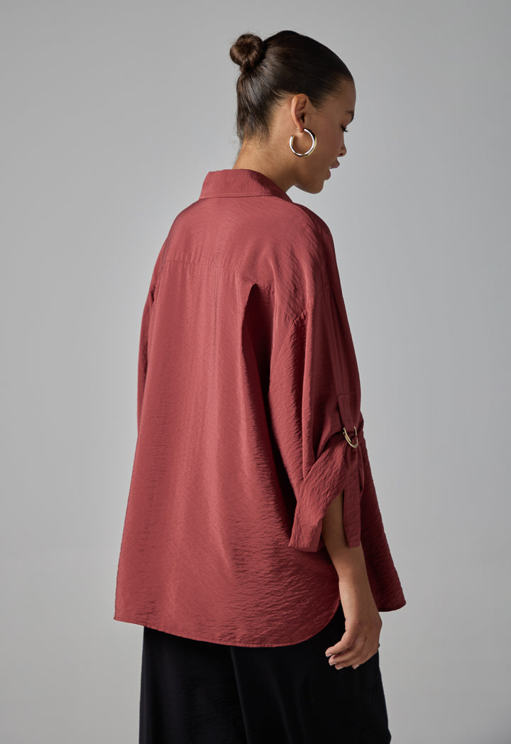Choice Solid Relaxed Fit Shirt Brick