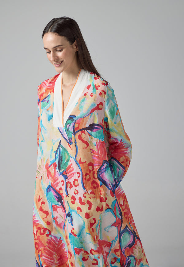 Choice Printed Oversized Maxi Dress Multi Color