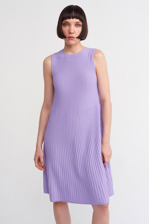 Nu Solid Knitted Midi Dress Lilac