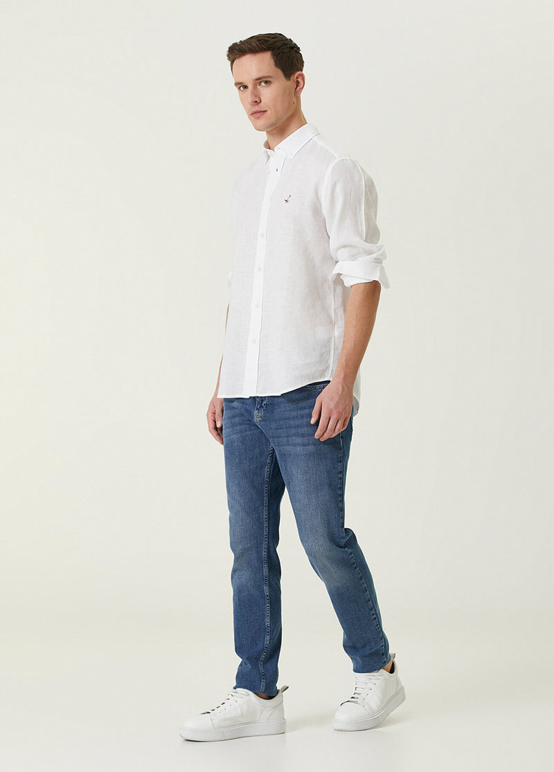 Beymen Club Comfort Fit Linen Shirt White