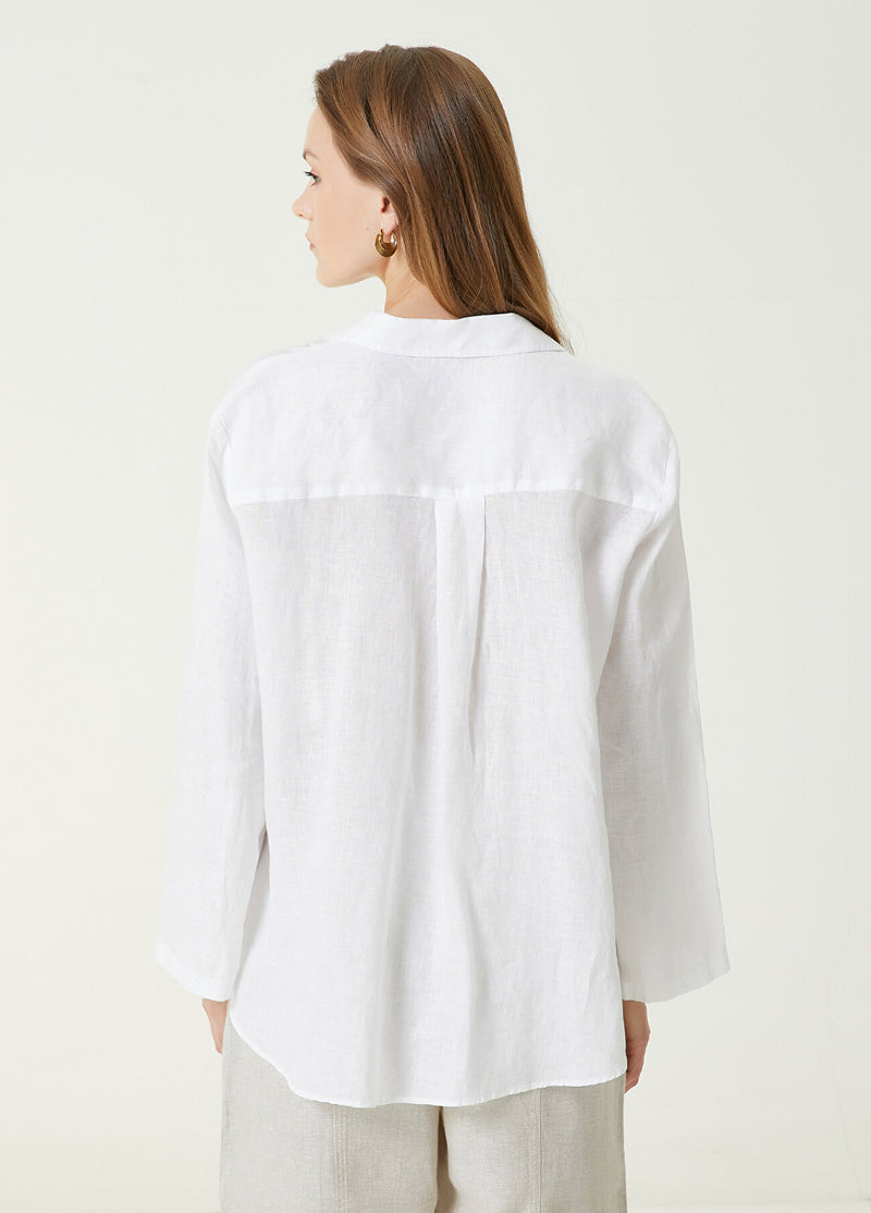 Beymen Club Solid Linen Shirt Off White