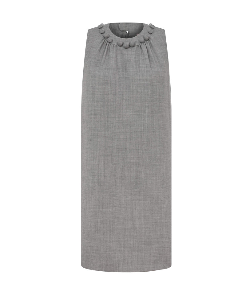 Machka Sleeveless Button Detail Dress Grey
