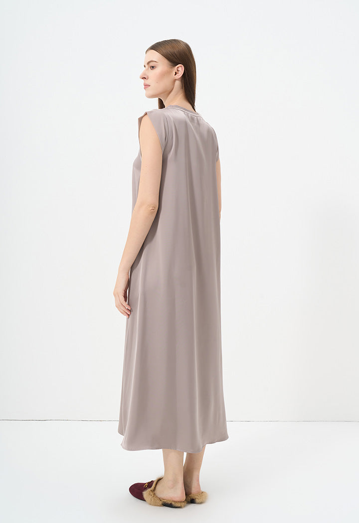 Choice Solid Sleeveless Dress Vison