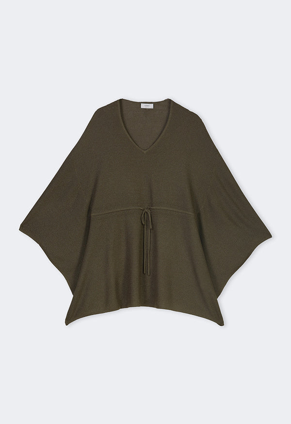 Choice Solid V-Neck Knitwear Blouse Khaki