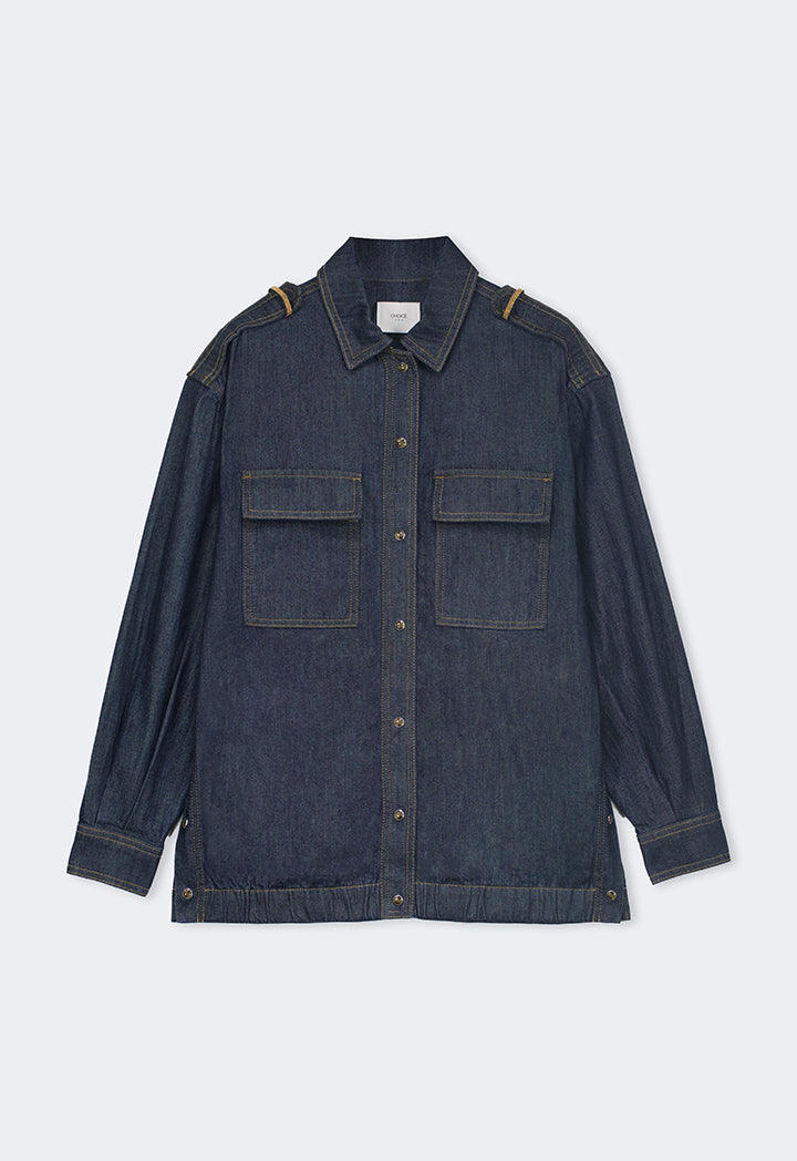 Choice Classic Solid Denim Jacket Denim Blue