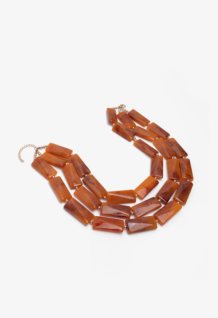 Choice Multistrand Marble Necklace Brown