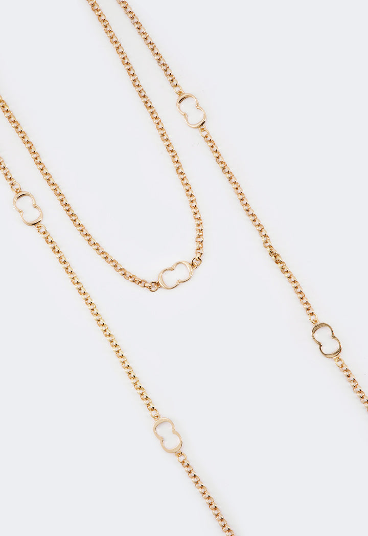 Choice Long Monogram Necklace Gold