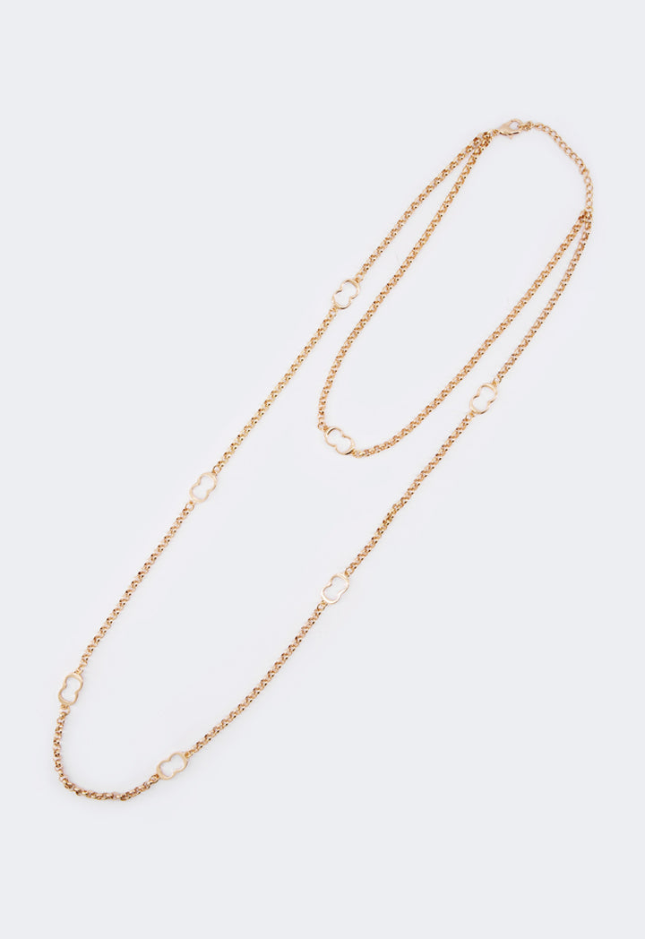 Choice Long Monogram Necklace Gold