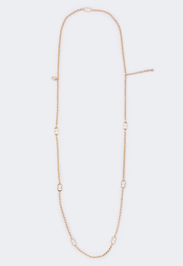 Choice Long Monogram Necklace Gold