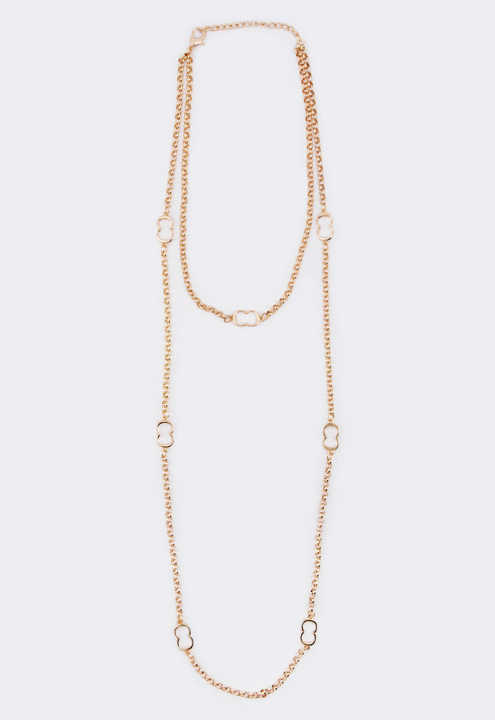 Choice Long Monogram Necklace Gold