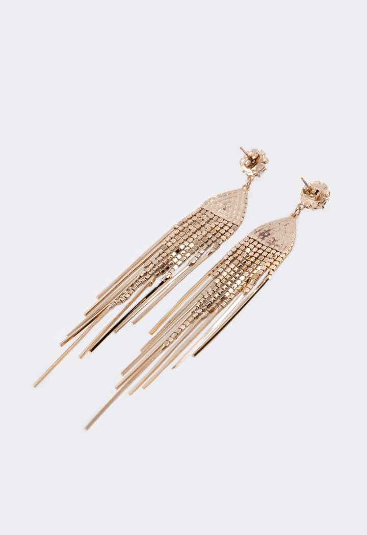 Choice Crystal Tassels Earrings Gold