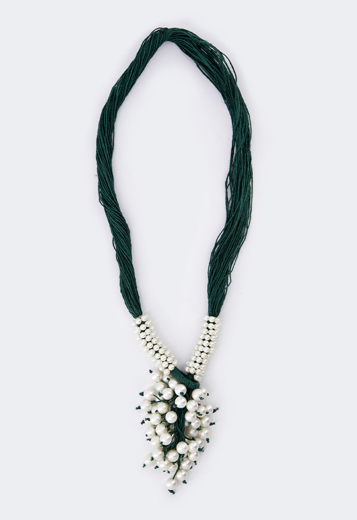 Choice Exotic Faux Pearls Necklace Green