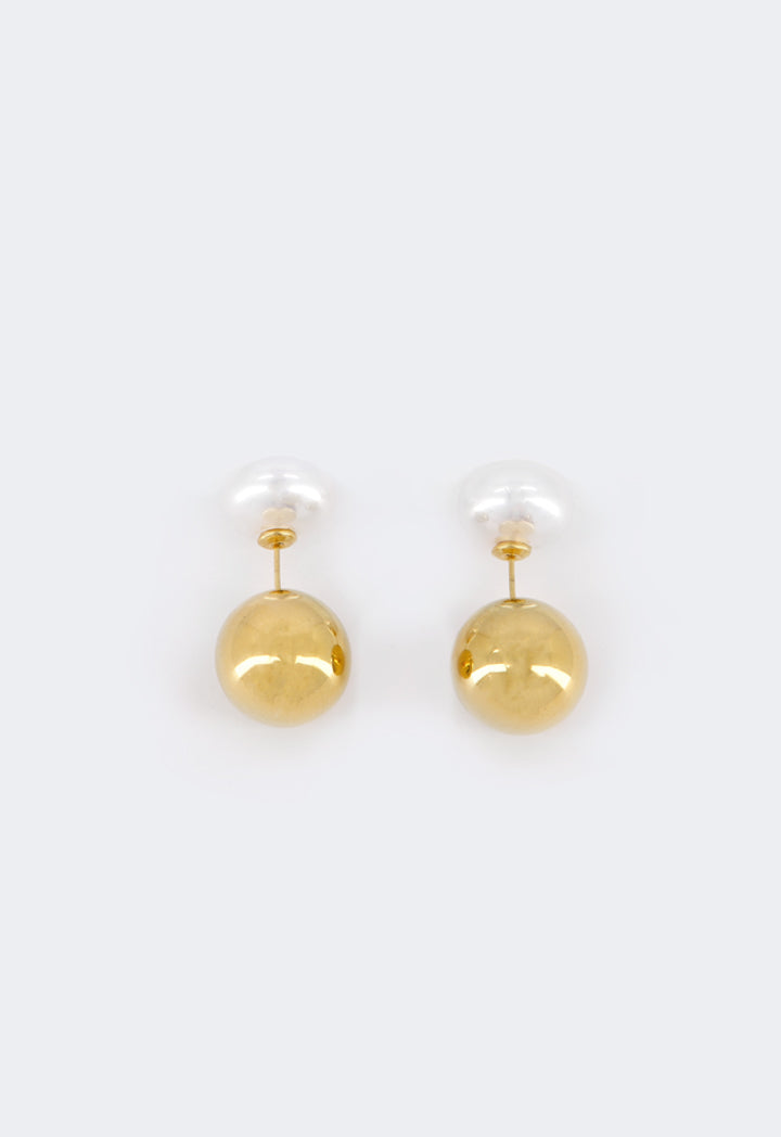 Choice Contrast Round Earrings Gold