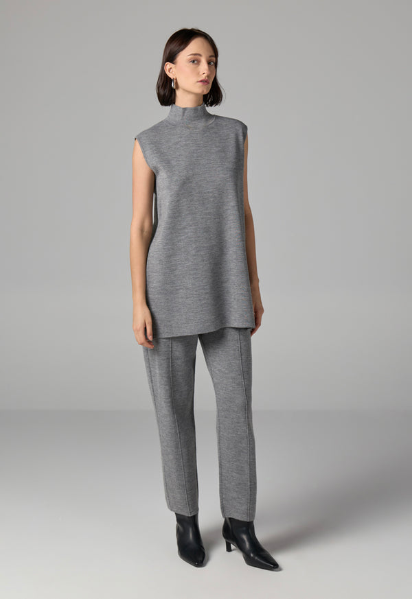 Choice Basic Sleeveless Knitted Top Grey
