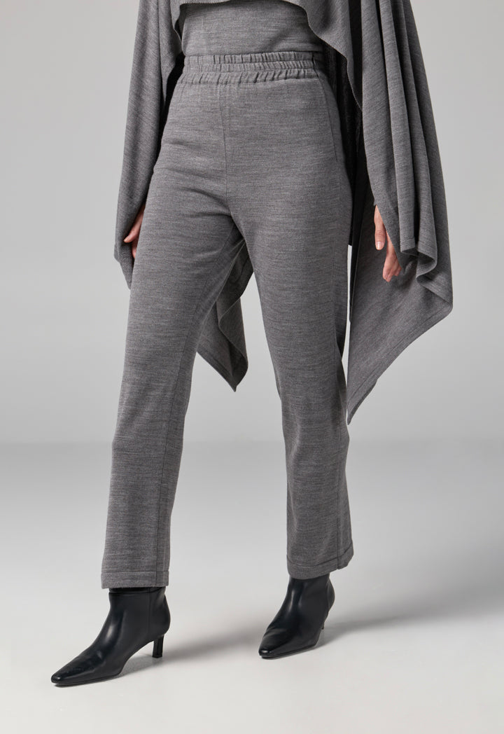 Choice Straight Cut Knitted Trousers Grey
