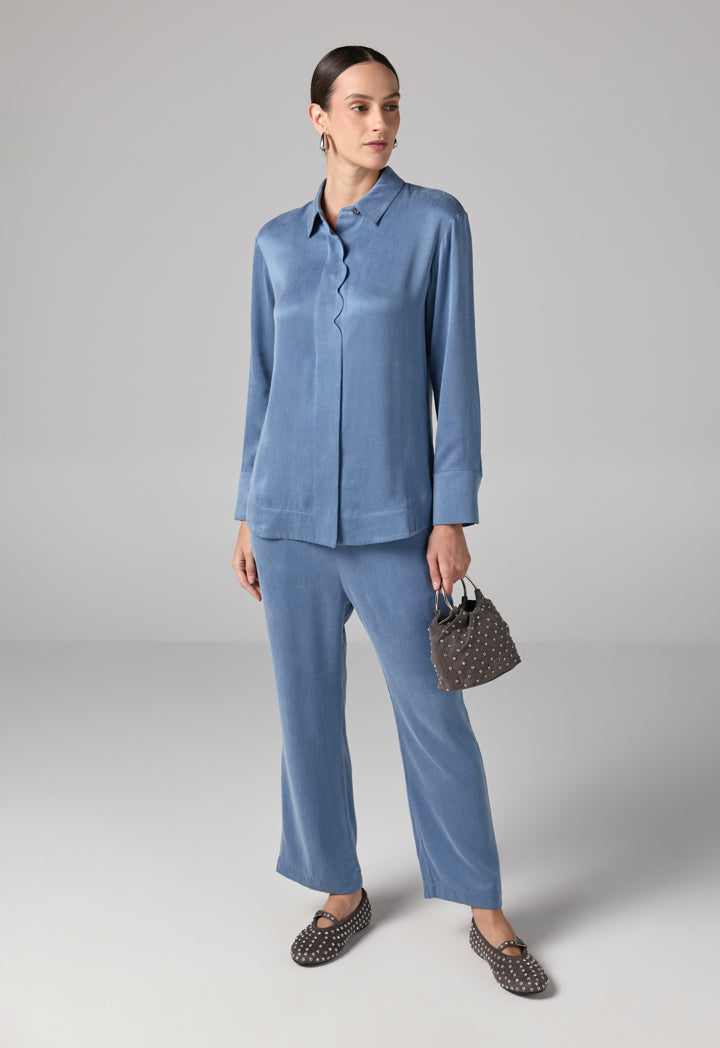 Choice Long Sleeves Basic Shirt Blue