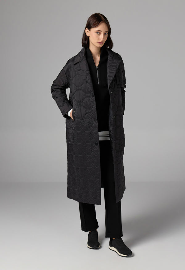 Choice  Embroidered Quilted Monogram Jacket Black