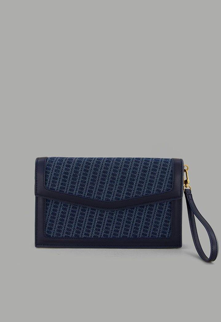 Choice Denim Monogram Clutch Navy
