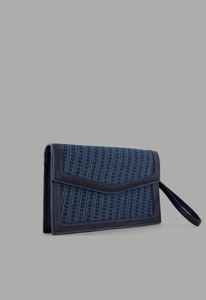 Choice Denim Monogram Clutch Navy