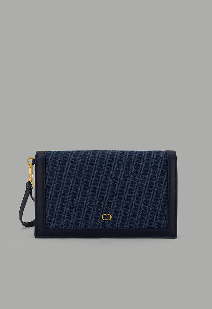 Choice Denim Monogram Clutch Navy