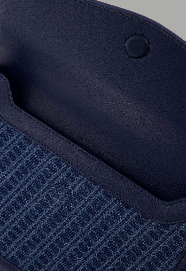 Choice Denim Monogram Clutch Navy