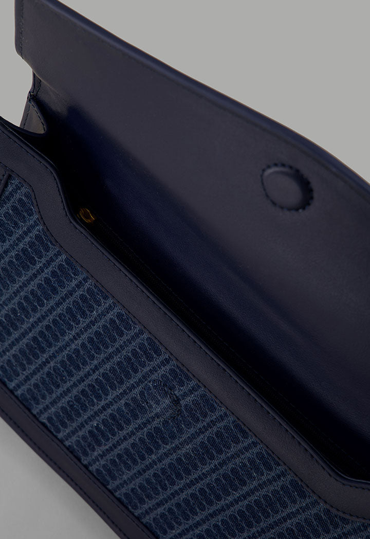 Choice Denim Monogram Clutch Navy
