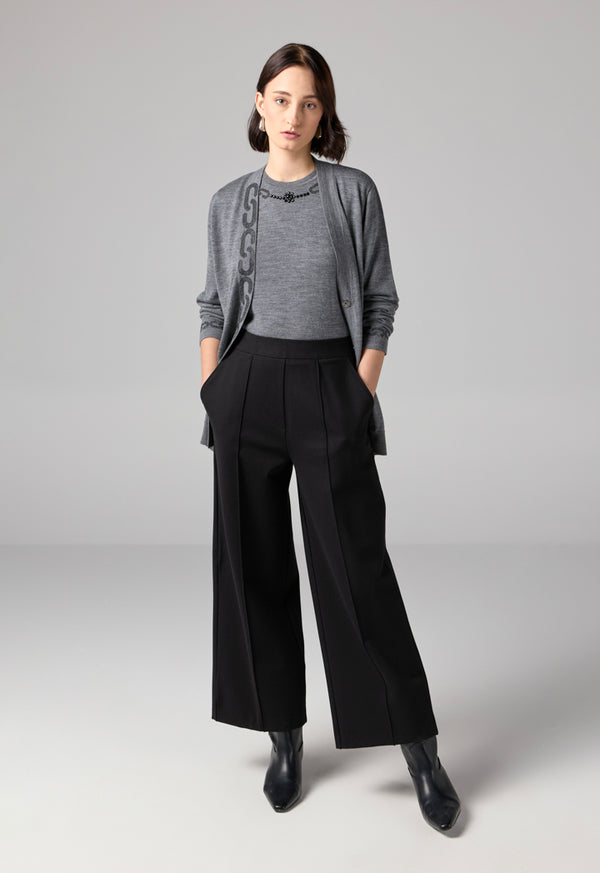Choice Solid High Waist Trousers Black