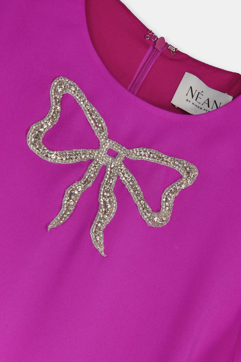 Nean Bow-Embellished Maxi Dress Fuchsia