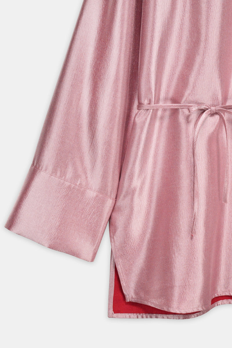 Nean Metallic Pink Longline Shirt Light Pink