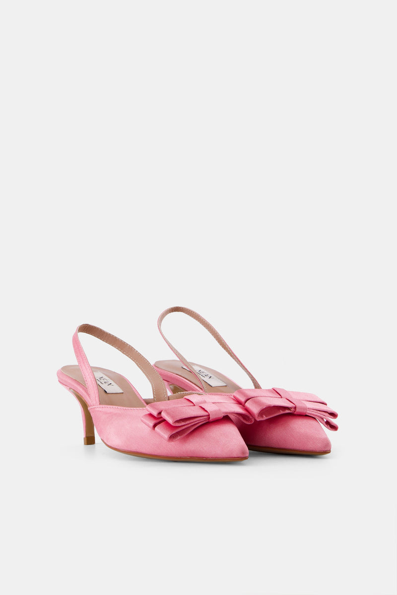 Nean Bow Detail Slingback Pumps Pink