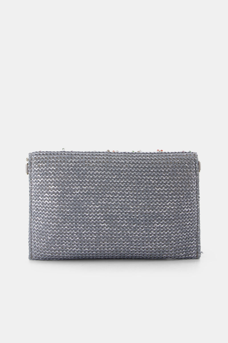 Nean Embellished Clutch Bag Silver
