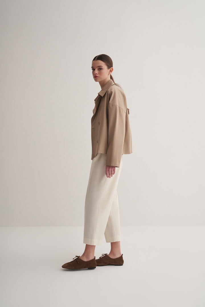 Kk Design Pleated Balloon Trousers Ecru