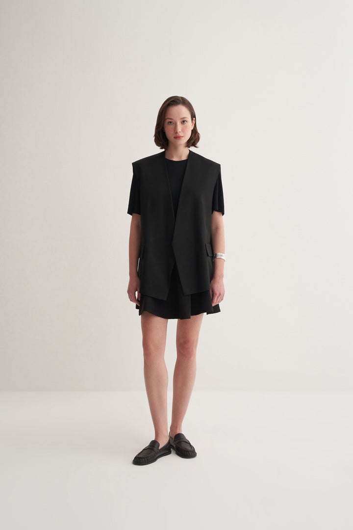 Kk Design Double-Breasted Vest Black