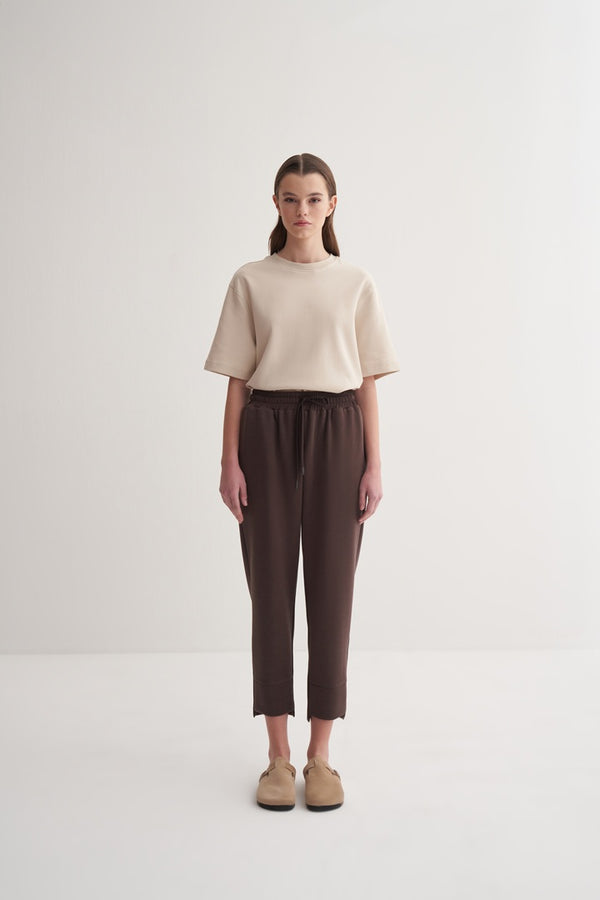 Kk Design Modal Trousers With Cuff Detail Brown