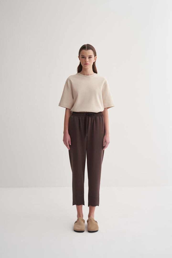 Kk Design Modal Trousers With Cuff Detail Brown