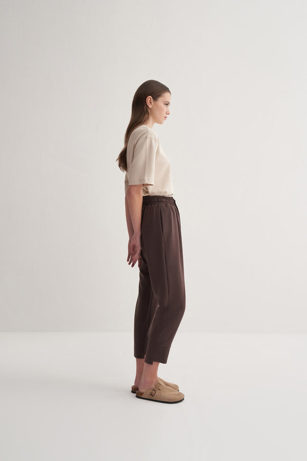 Kk Design Modal Trousers With Cuff Detail Brown