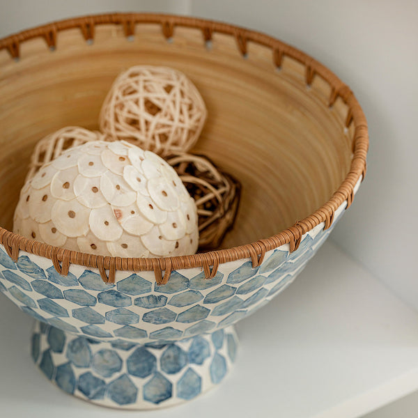 Chakra Hanoi Decorative Footed Bowl White