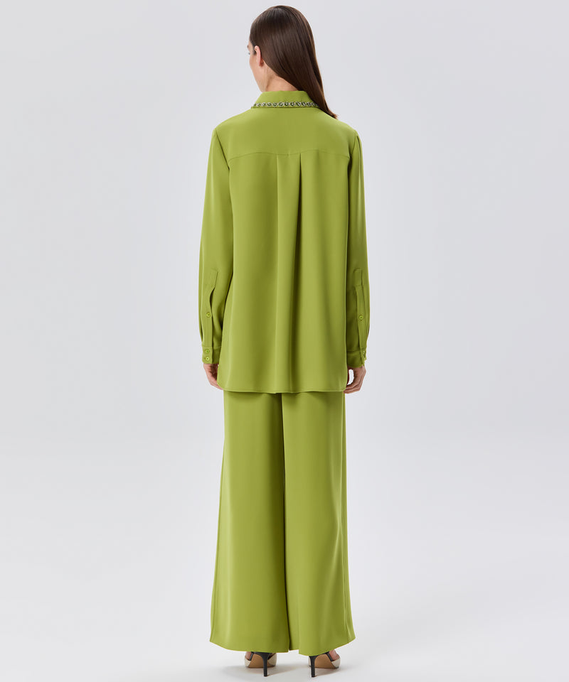 Machka Embroidered Detail Shirt Green