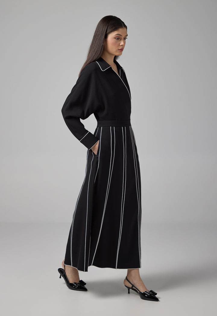 Choice Contrast Plated Skirt Black