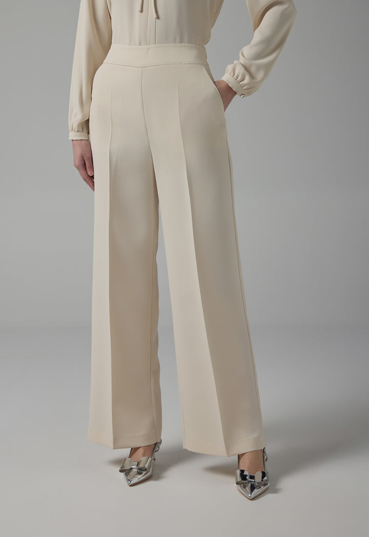 Choice Basic Wide Leg Trousers Sand