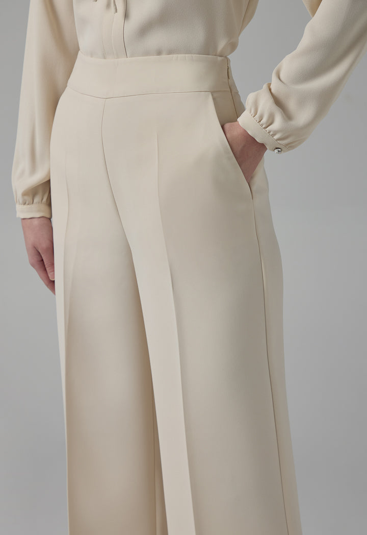 Choice Basic Wide Leg Trousers Sand