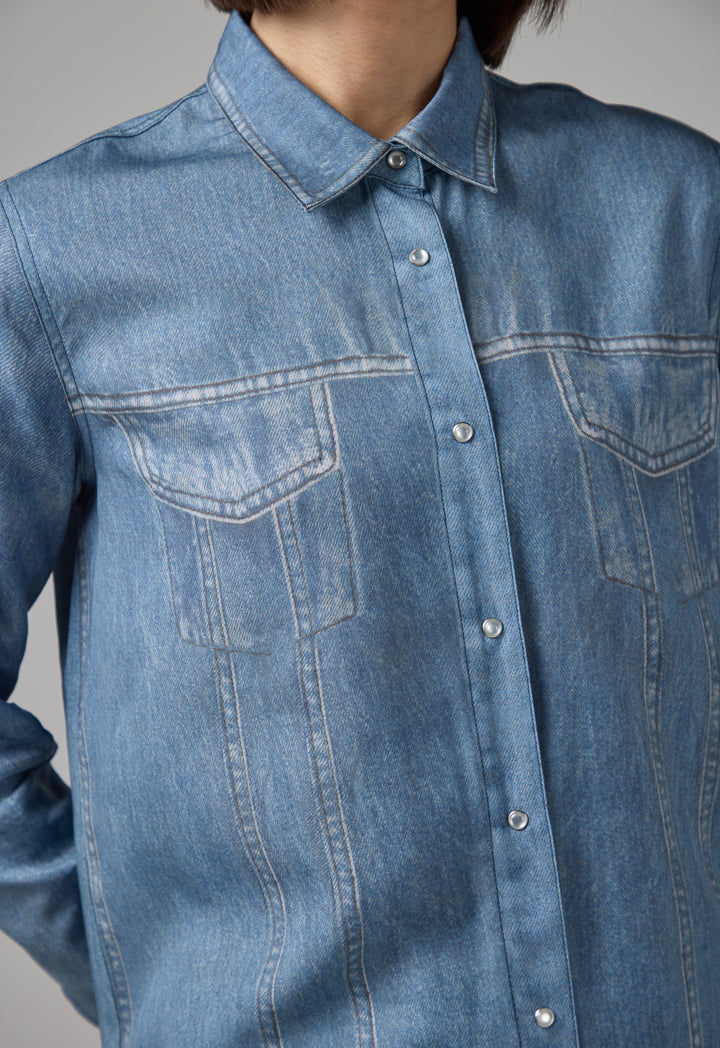 Choice Solid Long Sleeve Shirt  Light Blue