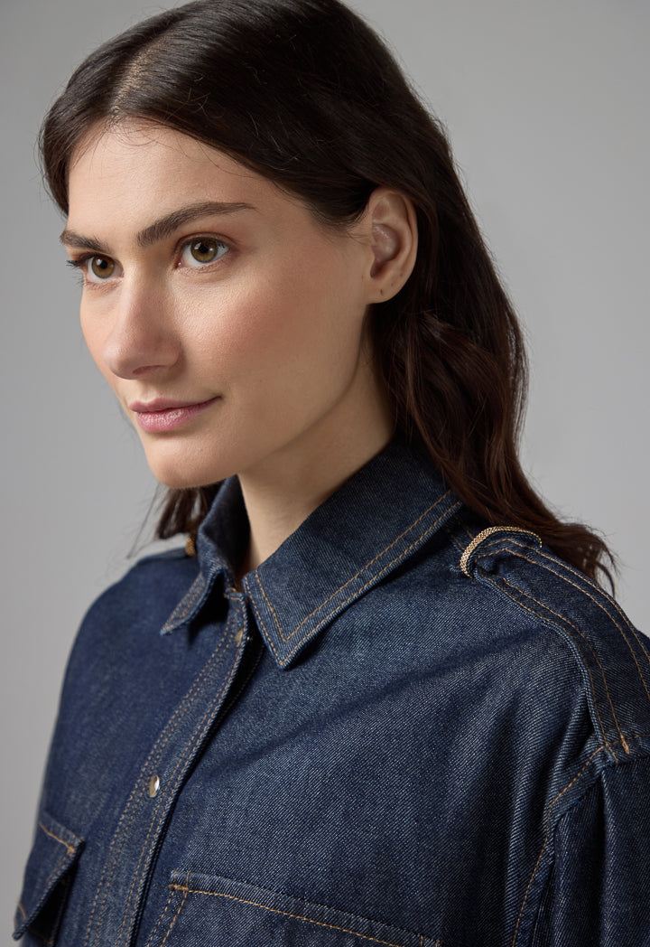 Choice Classic Solid Denim Jacket Denim Blue