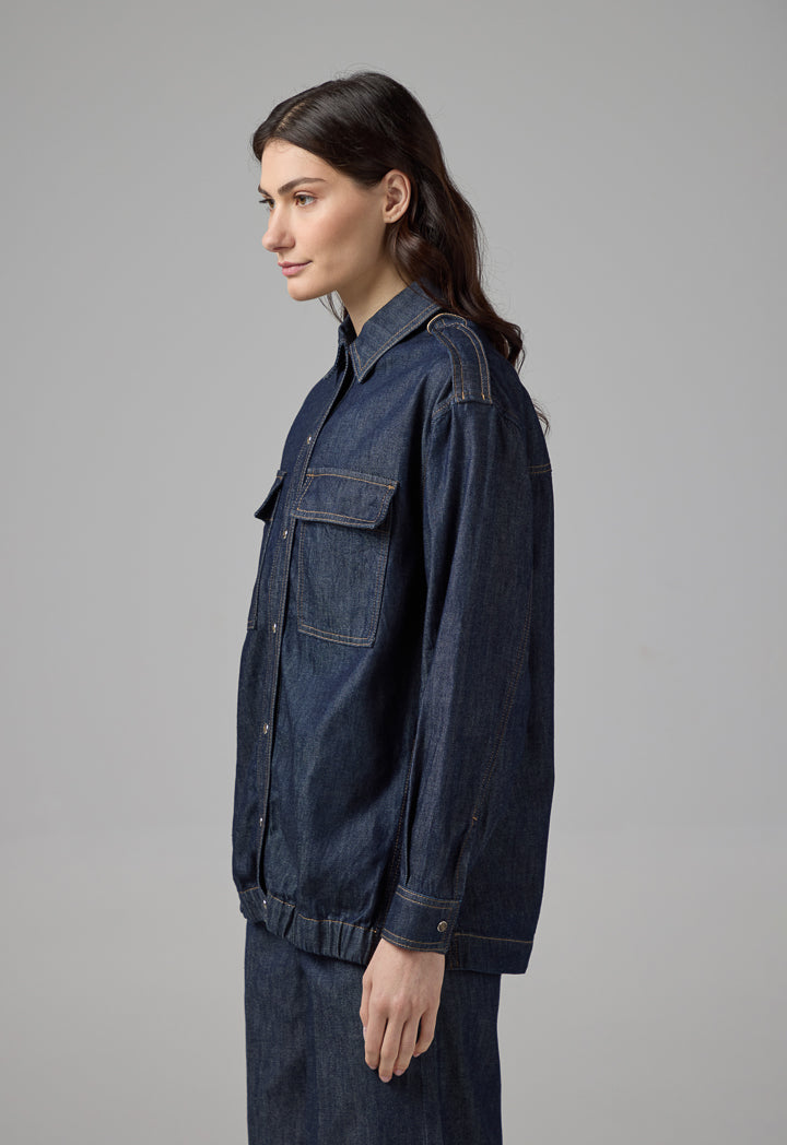 Choice Classic Solid Denim Jacket Denim Blue